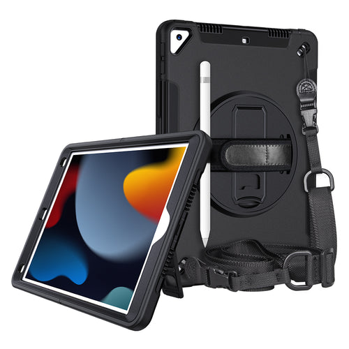10.2 iPad case with strap, pencil holder, screen protector