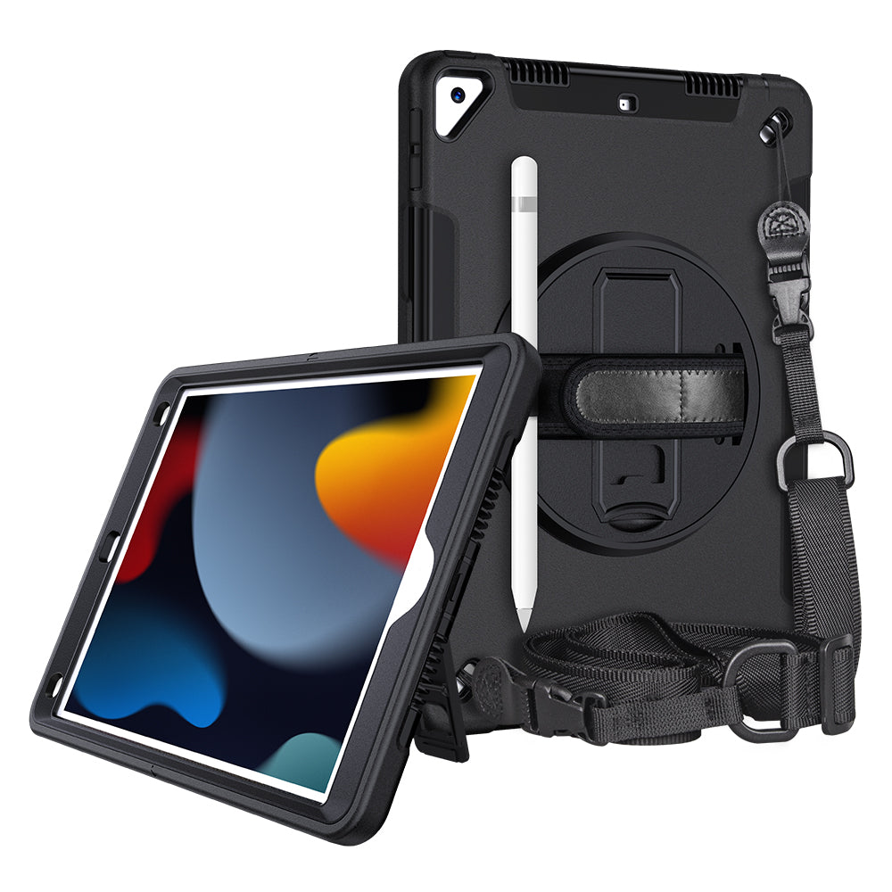 10.2 iPad case with strap, pencil holder, screen protector